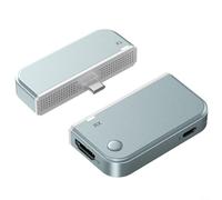 Trasmettitore e ricevitore wireless 1080P 60Hz, estensore di mirroring dello schermo di tipo C a doppia banda con ricarica pass-through, portata 50 m per proiettore da gioco per casa e ufficio, blu