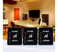 Trasmettitore e ricevitore wireless in-ear wireless 2,4 G, trasmissione stereo a 24 bit/48 kHz, ≤ 12 ms, bassa latenza, portata fino a 30 m, per uso audio professionale (1 set)