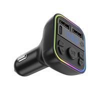 Trasmettitore FM - Adattatore di radio per auto wireless, convertitore audio funzionale | Trasmettitore FM per veicoli, chiamate a mani libere, doppie porte di ricarica USB, qualità del suon