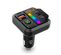 Trasmettitore FM Audio per Auto | Fisso | Chiamata a Mani libere | 1" | Schermo ambrato | Bluetooth® | PD 18 W/PD 24 W | Ricarica Rapida | Aumento dei Bassi | Google Assistant/Siri | Nero