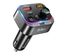 Trasmettitore FM Bluetooth 5.4 54W PD&QC3.0 Caricatore per Auto USB C [Ricarica