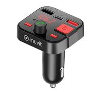 Trasmettitore FM Bluetooth accendisigari con porta di ricarica USB e USB-C Muvit