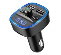 Trasmettitore FM Bluetooth, adattatore per autoradio Bluetooth 5.0, lettore MP3, kit vivavoce wireless, caricabatterie per accendisigari con due