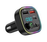 Trasmettitore Fm Bluetooth Auto,adattatore Radio,mp3 lettore musicale per auto,Chiamata Vivavoce,2 USB Port 5V/3A,Ricarica Rapida PD 20W,Tipo-C e QC3.0,Supporto TF Card/Chiavetta USB