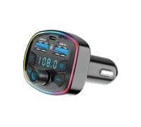Caricatore da auto USB-C / 2 USB-A 20W con Trasmettitore FM Bluetooth e Micro-SD