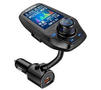 Trasmettitore FM Bluetooth Per Auto Con Schermo 1.8'', Chiamate Vivavoce, Ingresso/Uscita Aux, Caricabatterie Accendisigari, 2 Porte USB, SD/TF Card, Radio