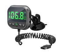 Trasmettitore FM per auto - Adattatore compatto 7x6 cm, ricevitore digitale ABS, trasmettitore audio wireless per auto con schermo LED e rilevatore di velocità | Lettore musicale per chiamate stereo e