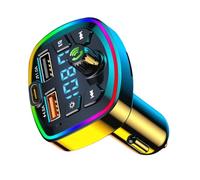 Trasmettitore FM per auto, adattatore con display LED, ricevitore radio wireless, ricarica rapida a 2 porte, musica per auto, chiamate in, connessione telefono PC, intrattenimento in viaggio