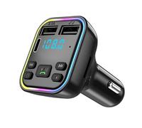 Trasmettitore FM per auto G38, con funzione e lettore MP3, 4 x ricarica rapida, adattatore senza fili, per veicoli da 12 V/24 V, 40 g, 11,3 x 7 x 5,2 cm