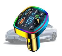 Trasmettitore FM senza fili, ricevitore con display digitale | Adattatore wireless per radio e musica con ricarica rapida a 2 porte, per telefono PC viaggi e spostamenti chiamate a mani libere