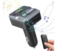 Trasmettitore FM senza fili, trasmettitore wireless per auto,Trasmettitore radio ausiliario wireless con telecomando | Ricevitore audio con 2 caricabatterie per auto con lettore mp3 di ricarica USB