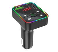 Trasmettitore Fm Wireless per Auto F2 Soppressione Rumore | Riproduzione da Scheda o U Disk, Supporto 12v-24v e 3,1a, Nero ABS per Guida e Radio Auto