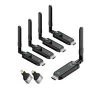 Trasmettitore HDMI Wireless 1 a 4, Kit con 1 Trasmettitore e 4 Ricevitori 150m, 1080P Full HD 5GHz a Bassa Latenza per PC, Camera, TV Box, Proiettore, PS5, Xbox