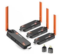 Trasmettitore HDMI wireless e 3 ricevitori, supporta fino a 6 ricevitori, 5,8 G WELUSOPU HDMI Wireless Extender per la trasmissione di contenuti da PC, laptop, fotocamera, decoder a più televisori