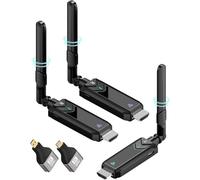 Trasmettitore HDMI wireless e kit di 2 ricevitori, portata 1080 m, Full HD, 1 a 2 estensioni per lo streaming da laptop, fotocamera, TV Box a HDTV - tecnologia a bassa latenza 5 GHz & Plug and Play