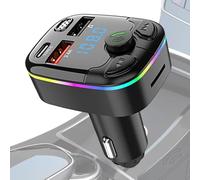 Trasmettitore per auto - Caricabatterie per auto bluetoth 3A, trasmettitore ricevitore per auto con lettore MP3 5.0 per auto | Modulatore radio FM, caricatore per auto multifunzionale US