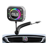 Trasmettitore per auto | Microfono con cancellazione del rumore | Trasmettitore multifunzionale con luce ambientale per lunghi viaggi e spostamenti