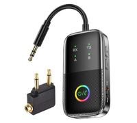 Trasmettitore Ricevitore 2-in-1Bluetooth 5.2 per TV/Aereo/Palestra/Nave, Doppio Collegamento aptX Adaptive a Bassa Latenza, Adattatore Wireless per Jack 3.5mm, Supporta 2 Cuffie