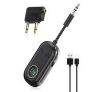 Trasmettitore Ricevitore Bluetooth 5.3, AUX Wireless Adattatore Bluetooth 2 in 1 per TV, Adattatore Trasmettitore con Jack da 3,5 mm, per TV/PC/Stereo/Cuffie/Auto, con Doppia Connessione