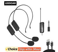Trasmettitore set microfono lavalier wireless montato sulla testa 2.4G con ricevitore per amplificatore altoparlante vocale guida turistica didattica