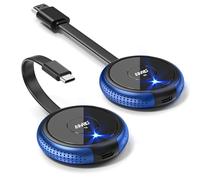 Trasmettitore USB C Wireless e Ricevitore HDMI, Adattatore Display AIMIBO 5G HDMI per Streaming Video da MacBook, iPad, iPhone 15/16, Camera a HDTV, Monitor, Nessuna app/Bluetooth Necessaria