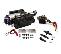 Trasmissione del cambio in metallo a 2 velocità per modelli di auto RC 1/12 compatibili con B1 B14 B24 C14 C24 MN D91 MN96 3 GENERAZIONI Servo in metallo completo(BLACK WITH SERVO)