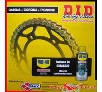 TRASMISSIONE DID CATENA-CORONA-PIGNONE PER APRILIA PEGASO/KAT 125 1989 1990