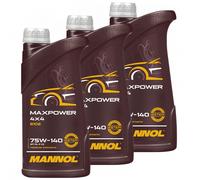 3x 1 Litro Mannol Trasmissione Maxpower 4x4 75W140 Api Gl 5 Ls Jeep Kia Schalt