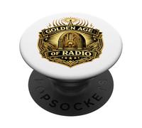 Trasmissione radiofonica Art Deco vintage dell'età d'oro PopSockets PopGrip Adesivo