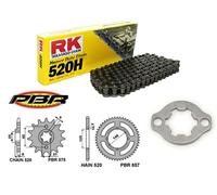 TRASMISSIONE YAMAHA/XT 600/4/VALVOLE 85/86 CORONA PIGNONE CATENA RK 520 + FERMO