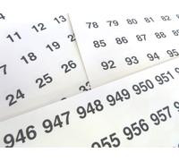 Trasparente 25mm 2.5cm Rotondo Consecutivo Sequenziale Numero Etichette Adesivi