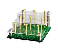 Trasparente Acrilico 9 Pallina Golf Organizzatori Scale Con Base Erba Artificiale Per Conservazione Decorativa Sicura Non Slip Palla Da Golfo In Acrilico Showcase