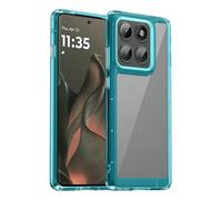 Trasparente Cover per Motorola Edge 2025, Bordi colorati per un pc rigido sottile ed elegante + paraurti in silicone TPU, Custodia per Motorola Edge 2025