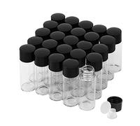 Trasparente Fiale di Vetro da 10 ml con Tappi a Vite e Tappi di Plastica, Flacone del Campione di Liquido Piccolo, Flacone a Prova di Perdite, 25 Pezzi