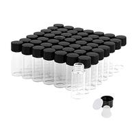 Trasparente Fiale di Vetro da 4 ml con Tappi a Vite e Tappi di Plastica, Flacone del Campione di Liquido Piccolo, Flacone a Prova di Perdite, 50 Pezzi