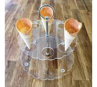 Trasparente Gelato Cono/Popcorn Savoia Supporti Fori 3.5cm 1.5 " . 4/8/12