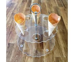 Trasparente Gelato Cono/Popcorn Savoia Supporti Fori 3.5cm 1.5 " . 4/8/12