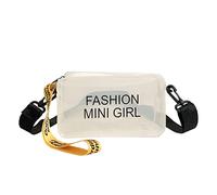 Trasparente Jelly Piccola Borsa Donna Moda Crossbody Bag Moda Estate Una Spalla Messenger Borse Per Adolescenti Pvc Borsa a tracolla Carina Scuola Messenger Bag per Adolescenti, bianco, Taglia unica