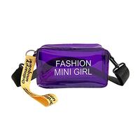 Trasparente Jelly Piccola Borsa Donna Moda Crossbody Bag Moda Estate Una Spalla Messenger Borse Per Adolescenti Pvc Borsa a tracolla Carina Scuola Messenger Bag per Adolescenti, Viola, Taglia unica