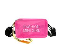 Trasparente Jelly Piccola Borsa Donna Moda Crossbody Bag Moda Estate Una Spalla Messenger Borse Per Adolescenti Pvc Borsa a tracolla Carina Scuola Messenger Bag per Adolescenti, Rosa acceso, Taglia