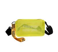 Trasparente Jelly Piccola Borsa Donna Moda Crossbody Bag Moda Estate Una Spalla Messenger Borse Per Adolescenti Pvc Borsa a tracolla Carina Scuola Messenger Bag per Adolescenti, Giallo, Taglia unica