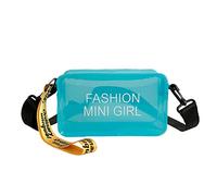 Trasparente Jelly Piccola Borsa Donna Moda Crossbody Bag Moda Estate Una Spalla Messenger Borse Per Adolescenti Pvc Borsa a tracolla Carina Scuola Messenger Bag per Adolescenti, Blu, Taglia unica