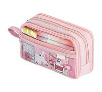 Trasparente Makeup Bag, Toiletry Bag, 8,27 x 2,56 x 5,12 pollici, Clear Large Portable Versatile Sturdy Compact Lightweight, Cosmetic Pouch for Storing Small Necessary Items, rosa, Se référer au