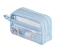 Trasparente Makeup Bag, Toiletry Bag, 8,27 x 2,56 x 5,12 pollici, Clear Large Portable Versatile Sturdy Compact Lightweight, Cosmetic Pouch for Storing Small Necessary Items, blu, Se référer au
