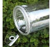 Trasparente PVC Telone, 400g/m² Robusto Chiaro Vinile Telo con Occhielli, 0,35mm Anti Età Isolamento Resistente Allo Strappo Telo, per Portico Terrazza Baldacchino Campeggio (Color : Transparent, Si