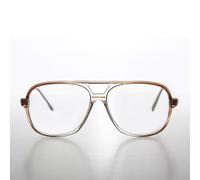 Trasparente Quadrato Rétro Aviatore Lettura Occhiali Brown Accent 3.50 Diottrie