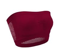 Trasparente senza cuciture Donna Sport Bra Big Chest Small Running Shockproof Gathering No Ring Sports Bra Large Fitness Yoga Gilet Body senza Spalline, rosso, XXL