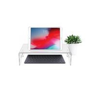 (Trasparente) Supporto per laptop in acrilico Materiale premium Solidità Stabile Maniglie per il trasporto