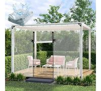 Trasparente Telo Impermeabile Con Cerniera,Pannelli Laterali in Pvc Telone,Telo Chiaro Con Occhielli,0,3mm Tende Di Pioggia Di Protezione Della Pianta,Copertura Antipioggia,WxH-3.5x3m/11.5x9.8ft