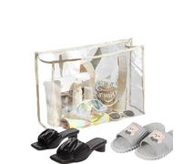 Trasparente Trasparente - Grande Tote in PVC | Piscina esterna Lunga spalla Trim tessuto materiale impermeabile Stadio di concerto Spiaggia Scuola viaggi Grande capacità di t, cachi, Se référer au